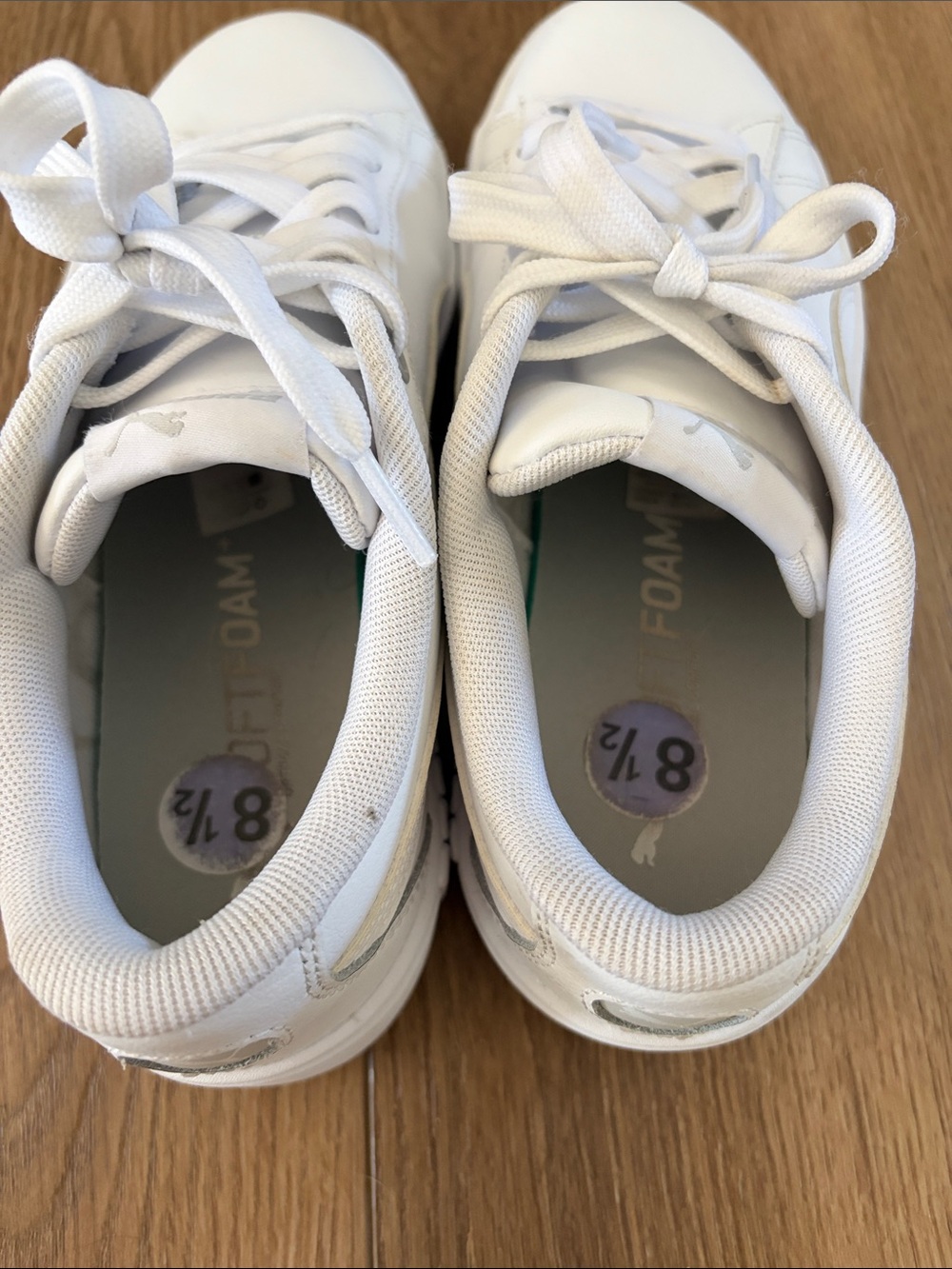Puma White Low-Top Leather Sneakers - Picture 6 of 8